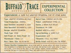 Buffalo Trace Experimental Wheat Bourbon