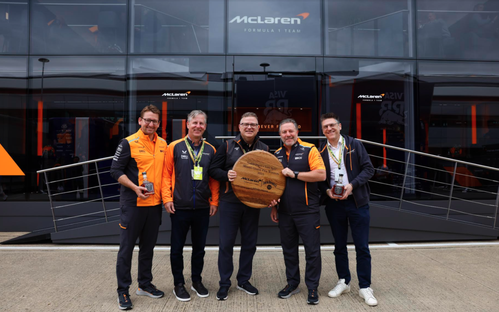 Jack Daniel’s Presents McLaren Racing with Special Barrel of Tennessee Whiskey